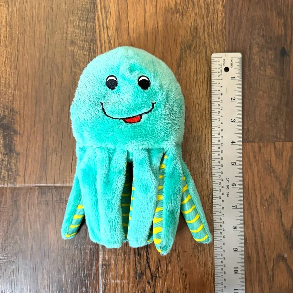 CLEAN EARTH COLLECTION by Spunky Pup green octopus plush toy for dogs